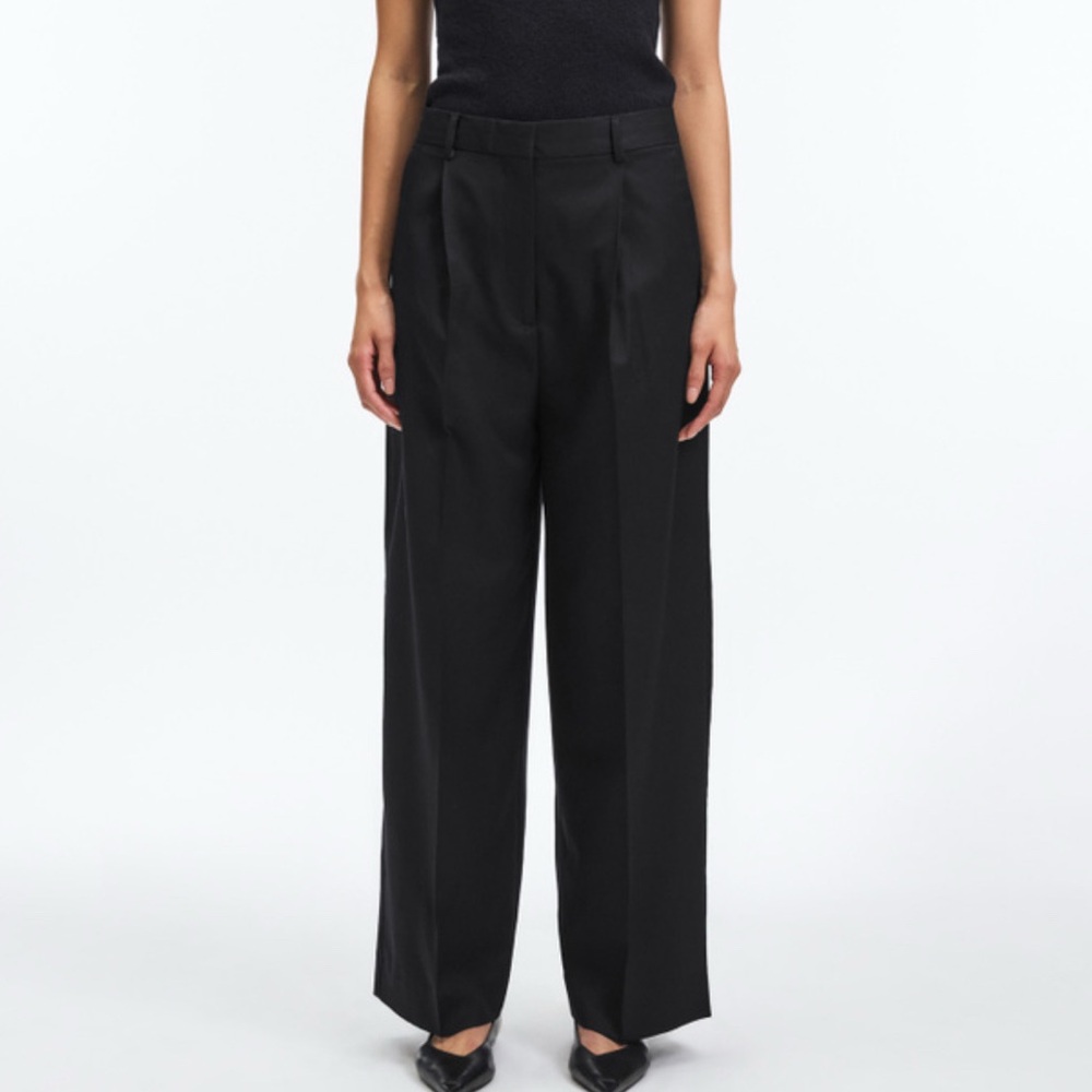 NEW A Day’s March Aly Pleated Black Wool Trousers Sz 34